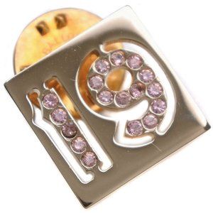 CHANEL Pin Brooch No.19 Brooch gold Plated Gold/Rhinestone Women